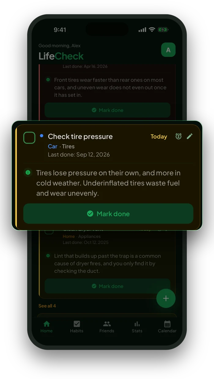 Check tire pressure, with a tip on why it matters